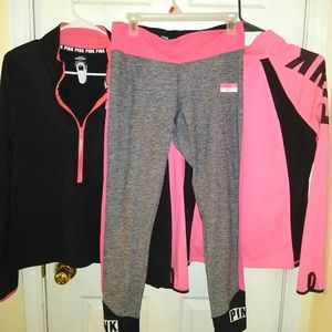 PINK ultimate yoga leggings and jacket set